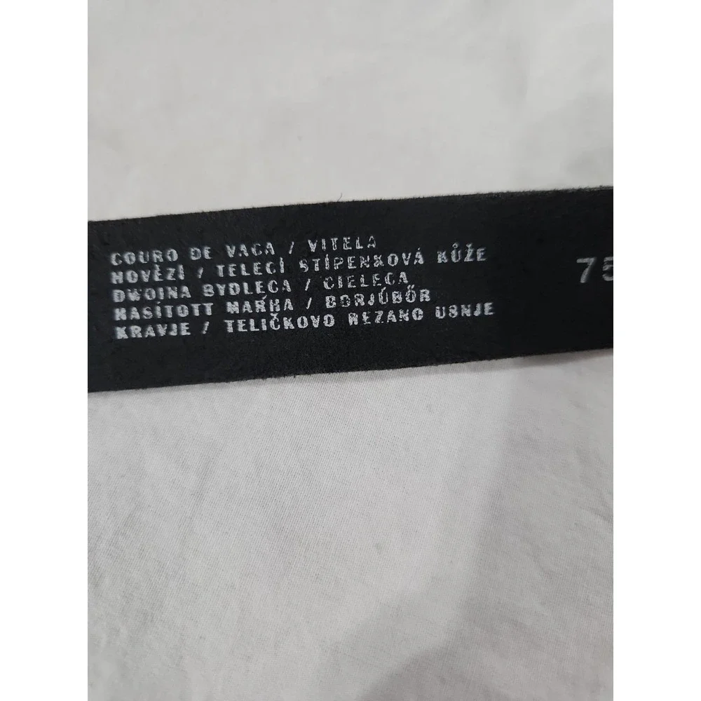 Black Leather Unisex Belt  Made In France Genuine Leather 28